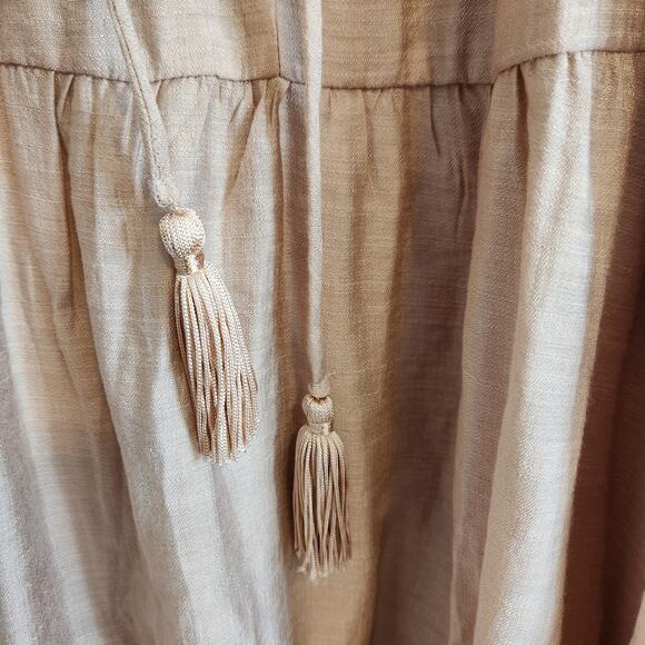 Taylor Women's Size 4 Maxi Thin Strap Back Tie Farmers Market Dress Tan‎ New - Picture 5 of 8